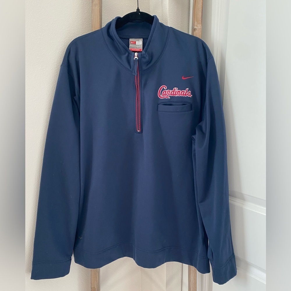 Men’s - Nike - Saint Louis Cardinals Quarter Zip Pullover - Size XL / Navy